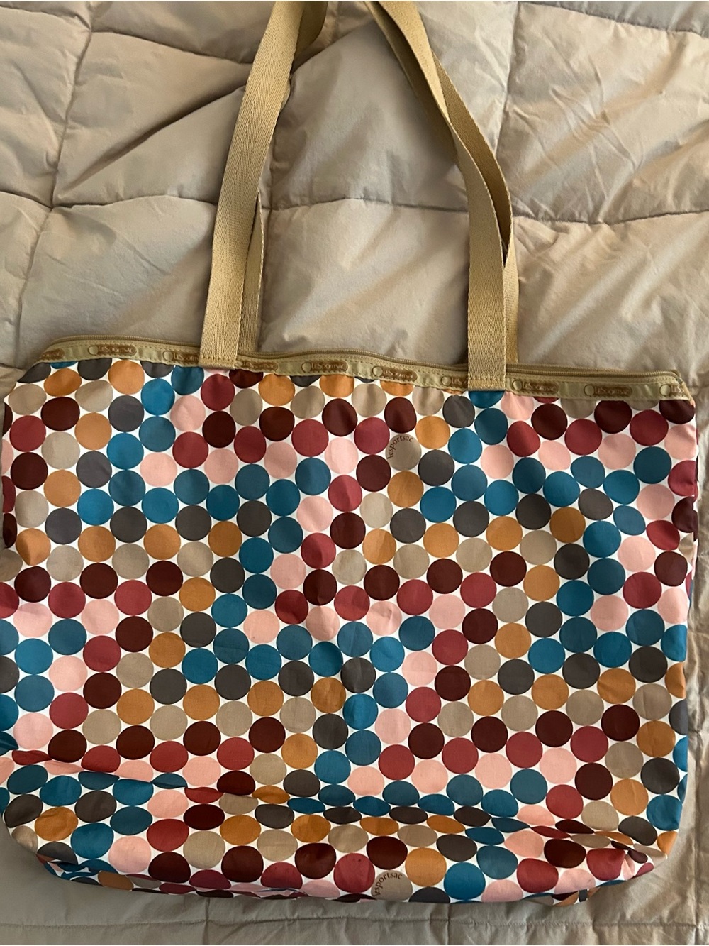 Multicolor Polka Dot Nylon Le Sport Sac Tote Bag
